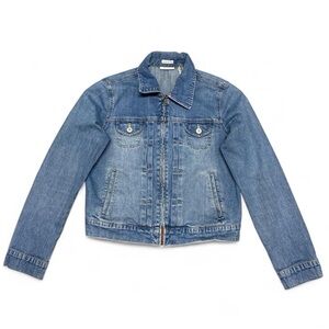 Y2k Liz & co light wash denim pocket jacket